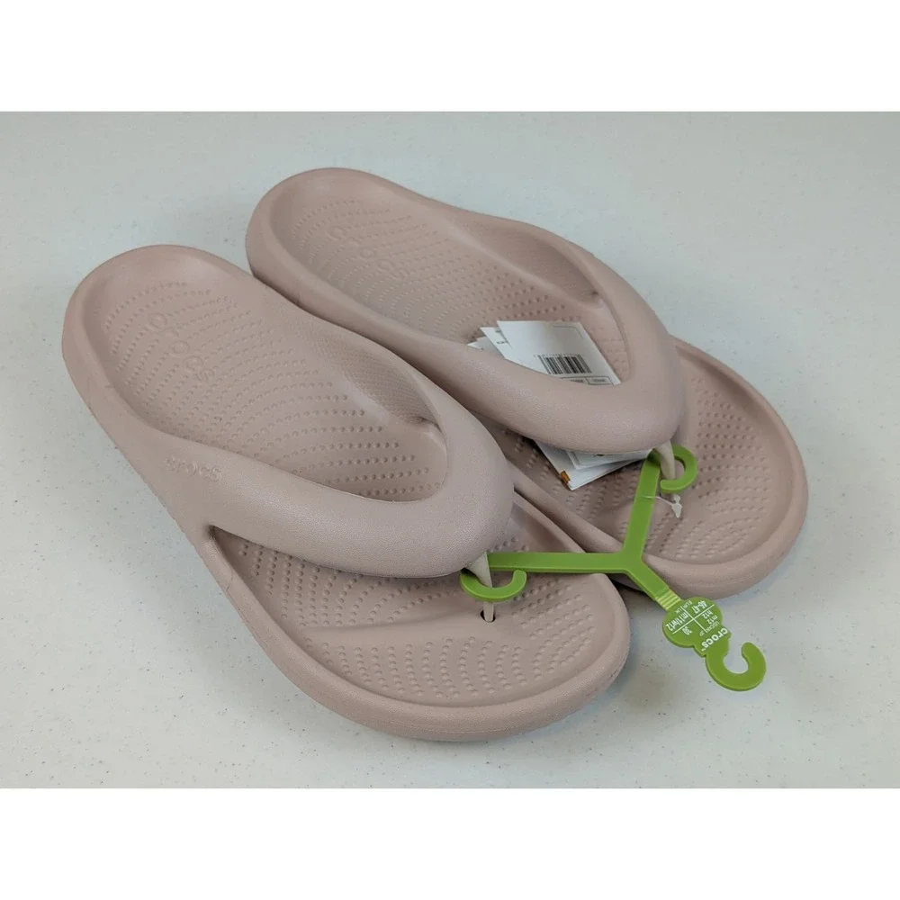 Crocs Mellow Recovery Flip Flops Men's 12 Pink Clay Argyle Rose New Tags